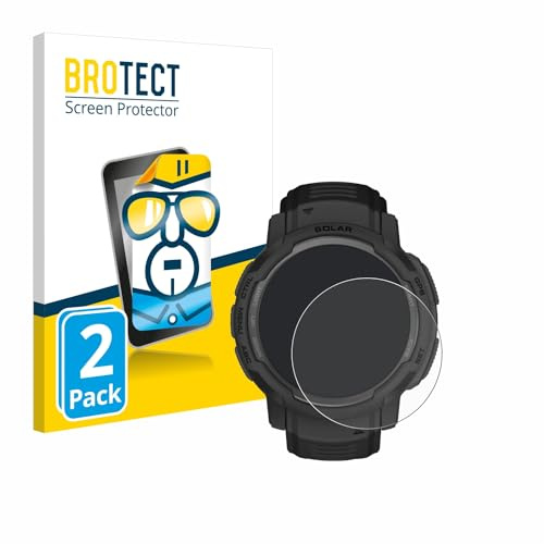 BROTECT Schutzfolie für Garmin Instinct Crossover AMOLED | 2 Stück Transparenter Displayschutz Made in Germany Klare Displayschutz-Folie Clear Einfache Montage Case-Friendly