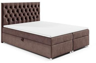 Best For Home Trinity K14 Boxspringbett mit 7-Zonen Bonell-Federkernmatratze | Boxspringbett 200x200 | Boxsprintbett mit Matratze Und Stauraum | Polsterbett 200x200 - Lieferung bis Bordsteinkante