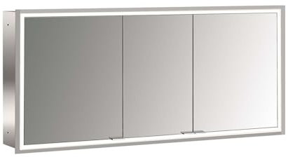 Emco Prime Facelift Lichtspiegelschrank, 1400 mm, 2 Türen, Unterputzmodell, 9497, Farbe: Aluminium/Weiss