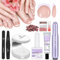 SaviLand Kit Faux Ongles pour Orteils: 216 PCS Capsules Dégradé Brun pour Orteils Courts Carrée, Ponceuse a Ongle Professionel, Lampe U V, 15 ML Colle Gel a Ongles et 20ML Colle Solide