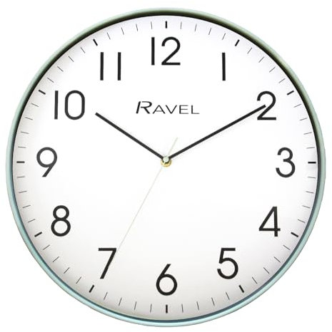 Ravel - Reloj de Pared Moderno de 40 cm para Oficina y Cocina - Cuarzo analógico - RWC.40.11 - Salvia