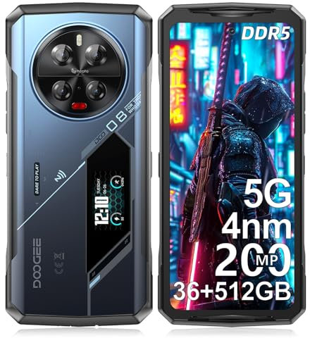 DOOGEE V40Pro Telephone Portable Incassable 5G Android 14,36Go+512Go-2To Extensible Smartphone Incassable,Écran arrière de 1,47,4nm D7300 CPU,8680 mAh 33W,6,78 FHD+120 Hz,WiFi6/Empreinte/Face ID NFC