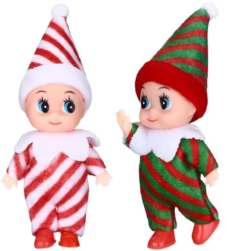 2 Stück Weihnachtswichtel Figuren, Wichtel Puppe für Jungen & Mädchen - Weihnachtsdeko Geschenk