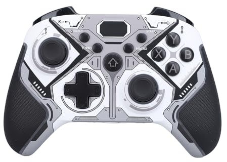 Yanmis Kabelloser RGB-Gaming-Controller, Hall-Effekt-Joystick, 7 Farben, Programmierbare Tasten, Dual-Motor-Vibrations-Game-Controller (BLACK)