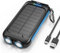 Nuynix Caricatore solare Power Bank, 38800mAh Caricatore portatile del telefono con 1 Type-C e 2 porte USB-A Built-in Dual LED Torcia, 15W Ricarica Veloce Impermeabile Caricatore del Pannello Solare