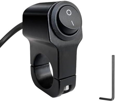 Xiciki Interrupteur de guidon de moto, Universel 22mm Interrupteur Guidon Moto, Interrupteur D'éclairage étanche à Bouton-Poussoir En Alliage D'aluminium pour Moto, Véhicule Électrique