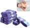 12Pcs Nappy Bin Refill, 4.5m Nappy Disposal Bags Extra Thick Smellproof Antibacterial Multilayer Film, Baby Scented Refills Diaper Pail Disposal Sacks for Most Diaper Pail (Purple)