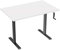 Eigentlich Höhenverstellbarer Schreibtisch manuell mit Kurbel, Steh-Sitztisch Gestell schwarz, Bürotisch verstellbar von 72,5 bis 120,5 cm, Produktionstisch (Weiß, 120 x 60 cm)