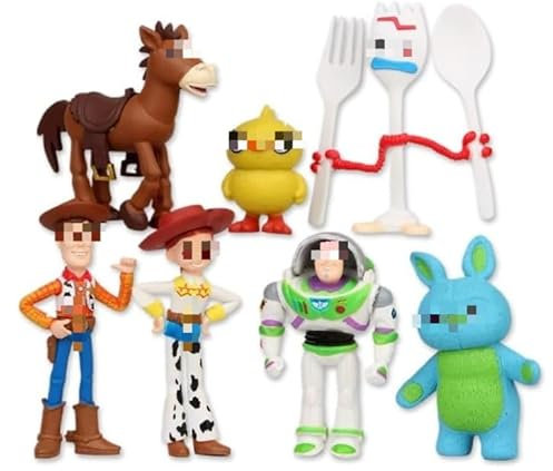 7pcs Story Cartoon Toy Cake Toppers Toys & Games Mini Figures Set Birthday Party Supplies Toy Doll Model Party Cake Decorations Action Figures Cake Toppers Desktop Strory Ornaments