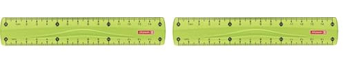 Brunnen 104971552 Lineal (für Schule und Büro Colour code, 15 cm, mit Griffmulde, für Links- und Rechthänder) grün/kiwi (Packung mit 2)