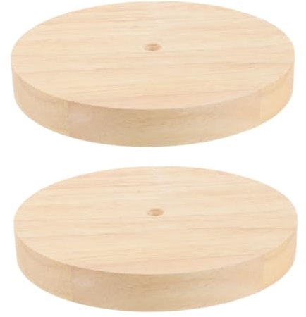 DOITOOL 2stücke Holzlampensockel Runder Diy-tischlampenständer Led-displaysockel Ersatz-led-lichtständer Für Schlafzimmer Arbeitszimmer Heimdekoration