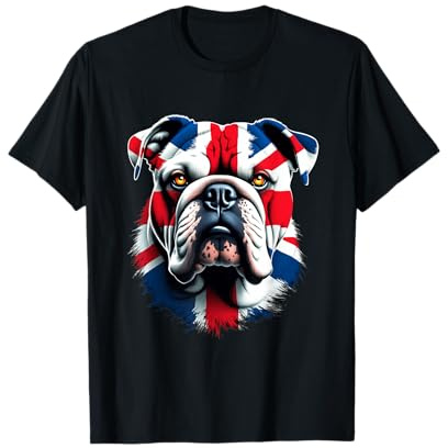 Union Jack Flag Bulldog Great Britain Design UK Flag T-Shirt