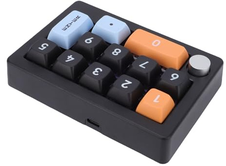 Plyisty 12 CLÉ CLACE MÉCANIQUE DE Gaming, Portable RGB Backlight Game Clavier avec Contrôle DE Bouton DE Joystick, Batterie Rechargeable, Prise DE Swap Chaude (Black)