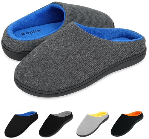 KEPLIN Men’s Memory Foam Slippers – Comfortable Indoor House Shoes for Men with Plush Cushioning, Anti-Slip Rubber Soles, Lightweight Design