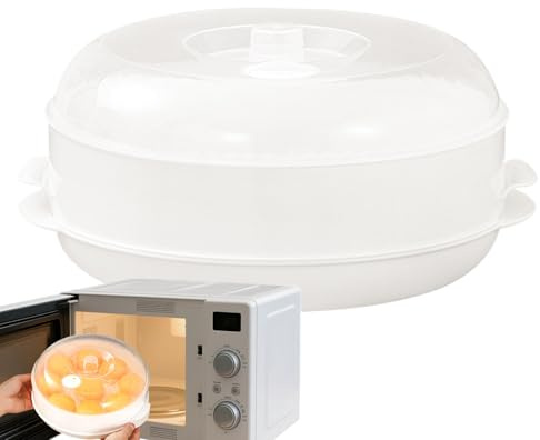 Pentola a vapore per forno a microonde, pentola multifunzionale impilabile con coperchio, riscaldante per microonde, per pasti di verdure, pranzo, casa, cucina, pranzo, appartamento
