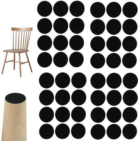 144 Stücke Filzgleiter Selbstklebend 15mm, Filz Selbstklebend, Filzgleiter für stühle 5mm Dicke Möbel Filzgleiter für Möbelfüße Stuhlbeine, Hartholzböden (Schwarz,15mm)