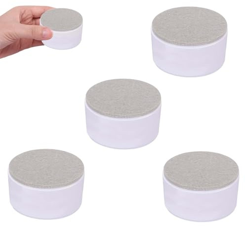 Rehausseurs de Meubles, 6 cm de Longueur Rehausseur de Meubles, Lot de 4 Pièces Autocollant Rehausseurs de Lit Pieds, Pouvant Supporter 500kg, Peut Soulever 3 cm pour Canapé, Rond, Blanc