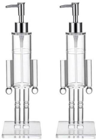 2PCS Clear Acrylic Nutcracker Soap Dispenser, Christmas Bathroom Soap Dispensers, Refillable Container For Shampoo Shower Gel, Decorative Liquid Bottle For Hotel Kitchen Home Bathroom Holiday Decor