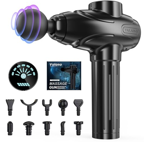 Massagepistole, Massagegeräte Masagegäret Pistole Mit 10 Massageköpfen Massage Gun Percussion Muskel Massagegerät mit 7 Geschwindigkeiten Einstellbar Masagepistoll Massage Pistole (1)