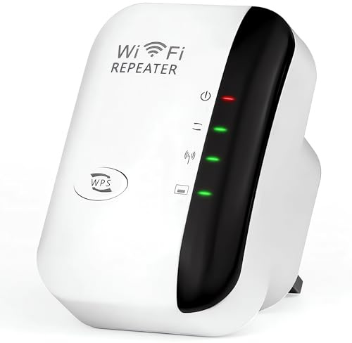 Ripetitore WiFi Potente per Casa Amplificatore WiFis Più Recente WLAN Ripetitores WiFi Extender 300Mbit/s 2.4GHz, Porta LAN, Supporta Modalità Ripetitore/Router/AP