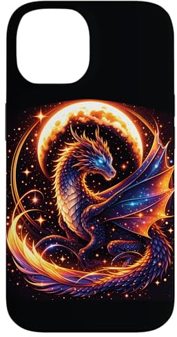 Majestic Fantasy Dragon Galaxy Moon Space Art Case for iPhone 14