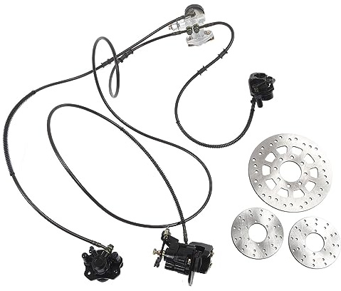 Aramox Hauptbremszylinder-Kit, Hydraulisches Scheibenbremsen-Set aus Metall mit 3 Bremsscheiben für 150-Go-Kart-ATV-Modifikationen