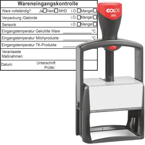 Die Stempel GmbH Wareneingangskontrollstempel HACCP Stempel – Prüfstempel für Lebensmittel, Wareneingang, Lager, QS und Qualitätskontrolle in verschiedenen Varianten (Kühlware/TK/Milchprodukte)