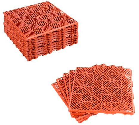 KCT 3 Pack- Coloured Garden Non Slip Interlocking Path Tiles - 15 Pieces Total Weatherproof Decking Boards