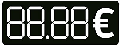 Preisaufkleber Blanko zum beschriften Preisschild Euro Menüboard Speisekarte/40 x 15 mm (schwarz) (50)