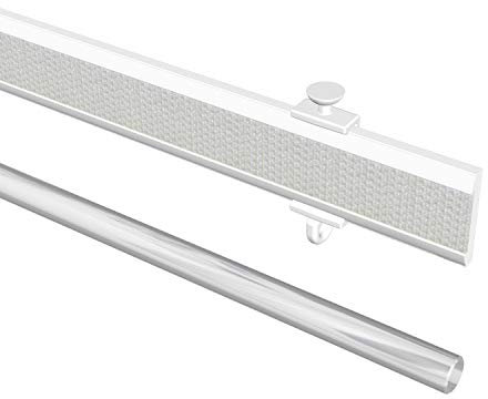 Flairdeco - Riel con Cinta de Velcro, acortable, Aluminio, Color Blanco, 80 cm, 2 Unidades