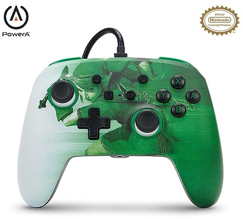 PowerA Manette filaire améliorée pour Nintendo Switch, modèle Switch OLED et Nintendo Switch Lite, accessoire de jeu, manette de jeu, manette filaire, sous licence officielle -Zelda: Heroic Link
