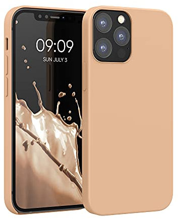 kwmobile Handyhülle für iPhone 12 Hülle/iPhone 12 Pro Hülle - Silikon Handy Case - weiche Oberfläche - kabelloses Laden - Baby Peach