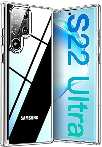 Verco Handyhülle für Samsung Galaxy S22 Ultra Case, 4G/5G Handy Cover für Samsung S22 Ultra Hülle Transparent Dünn Klar Silikon, durchsichtig