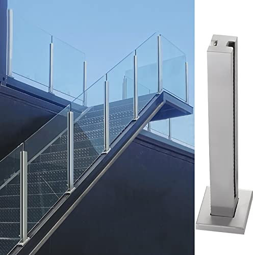 Poteau Garde Corps Verre Pince Entretoise De Garde-Corps en Verre, Balustrade en Verre Verticale pour Escaliers/Terrasse Extérieure/Cour/Villa, Système De Garde-Corps en Verre Acier Inoxydable