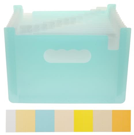 A5 ordner Fächermappe für Dokumente: 13 Taschen Mini Fächermappe, Upright & Open Top, Ordnungsmappe mit 13 Fächern für Karten Quittung Steuerartikel Himmelblau