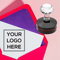 GSCSP Stempel mit Aufschrift Your Logo Here, personalisierbar - Schwarz, Rund, Gummistempel, Stempel, Gummi, 25 mm, 30 mm, 40 mm, 50 mm