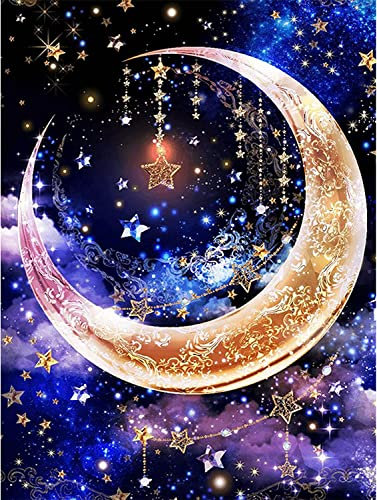 Hjjdiyes Diamond Painting Erwachsene Set Mond - Diamant Painting Bilder Diamant Malerei Kit - Diamond Painting Bilder 30x40cm
