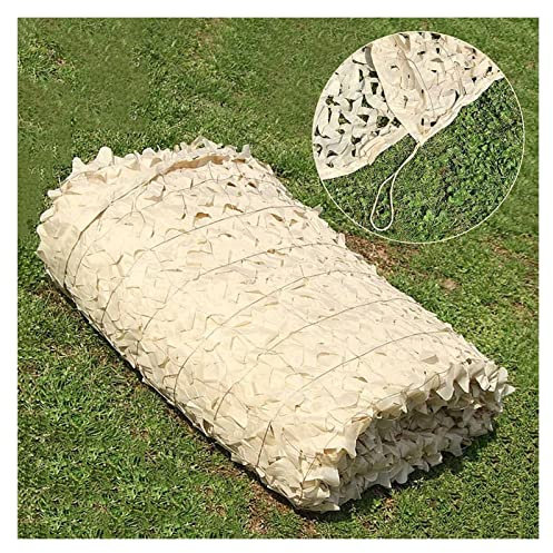 Tarnnetz Camouflage Netz Camo-Netz Beige, Garten-Pergola-Terrassen-Schattennetz, Tarnnetz for Die Jagd, Oxford-Stoff Verstärktes Sonnenschutznetz, for Camping-Motto-Party-Dekoration (Color : Beige,