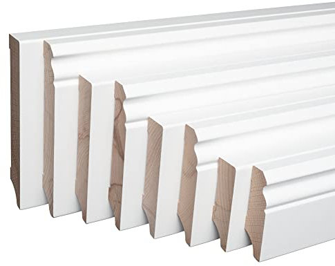 REESE - Sockelleisten - Hamburger/Berliner Profil - Buche Weiß - profiliert 80mm