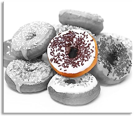 Donut mit Glasur und Liebesperlen Herdabdeckplatte & Spritzschutz aus Echtglas | Für Herd-Kochfelder | 60x52 cm