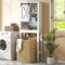 GOPLUS Meuble Étagère de Salle de Bain, Rangement au Dessus des Toilettes WC ou Lave-Linge, Armoire et 3 Étagères Ouvertes, Anti-basculement, 68 x 22 x 171 CM (Blanc)