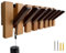 Qxiao Holzgarderobe zur Wandmontage, Klavier-Stil, Naturholz, Wandmontage, Garderobenhaken, Eingang, Wandkunst, Dekor mit 7 herunterklappbaren Haken zum Aufhängen von Hüten, Schals, Handtüchern,