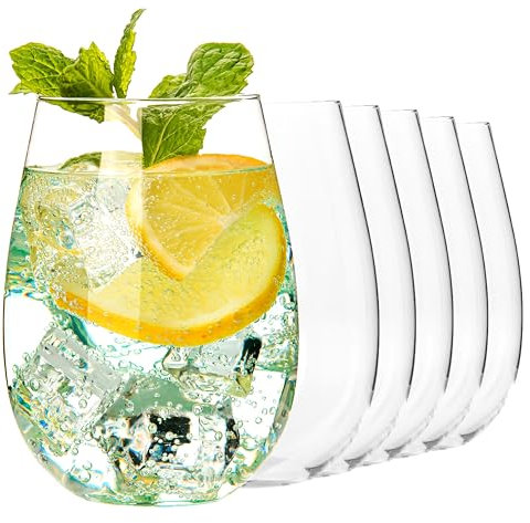 KIAPPO Juego de 6 Copas de Vino de 500 ml - Copas para Vino Blanco, Agua, Zumo, Postres y Champán - Ideal para Helado y Bebidas