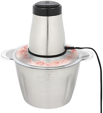 Aohuada Tritatutto elettrico da 3 l, 2 livelli di velocità, trituratore con 4 lame in acciaio inox e tritacarne, 300 W, tritatutto professionale