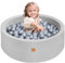 Dodozen Piscina de Pelotas Suave 90x30 cm con 150 Pelotas de para Bebés y Niños - Espuma de Alta Resiliencia - Terciopelo Súper Suave - Funda Desmontable - Gris: Plata