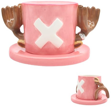 Bocguy Taza One Piece de Anime Chopper - Porcelana Hecha a Mano para Café, Té, Leche - Cerámica para Oficina - Regalo para Navidad, Cumpleaños, Aniversario