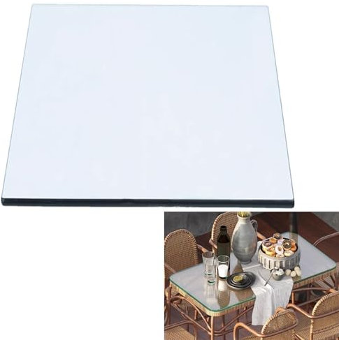 Glasplatte Eckig Transparent - Glasscheibe Aus Gehärtetem Glas 8mm Dick - Tischplatte Aus Sicherheitsglas Glas - Tisch Glasplatte Ersatzteil - Ideal Als DIY Glastisch Tisch Glas Platte(60x60cm)