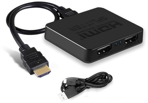 BHW HDMI Splitetr da 1 a 2 uscite, 1080P Cavo HDMI 4K@30HZ Splitter a 2 vie per due display [2 uscite identiche, senza cavi di prolunga] per Xbox/ PS3/ PS4/ DVD/Roku/Blu-Ray/HDTV
