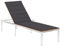 HEFZGDB Sonnenliege mit Auflage Akazie Massivholz und Edelstahl Feldbett Gartenliege Strandkorb Geeignet für Pool, Terrasse, Garten.
