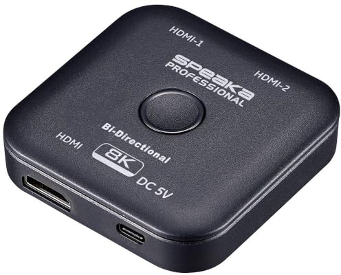 SpeaKa Professional SP-11990132 2 Port HDMI-Switch UHD 8K @ 60 Hz bidirektional verwendbar 7680 x 4320 Pixel